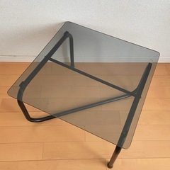 ガラステーブル 正方形 ローテーブル　ガラス天板 取り外し可能 シック インテリアの画像