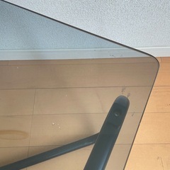ガラステーブル 正方形 ローテーブル　ガラス天板 取り外し可能 シック インテリアの画像