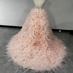 ピンクフリル　　ロングドレスの画像