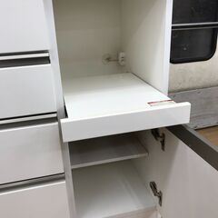 ★リユースのサカイ春日部店★KJ11638 ニトリ 食器棚 ホワイト H200×W99×D51 クリーニング済みの画像