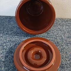 国産 甕(かめ) 壷 蓋付き 3合 / 540ml 常滑焼 日本製 山源窯 保存容器 陶器製の画像