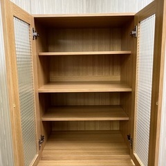 激安販売!! イーナ フィグ 組み合わせ家具シリーズ キッチンラック 食器棚 チェスト＆ ガラス扉 の画像