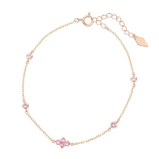 TSUTSUMI ピンク花モチーフ アンクレット