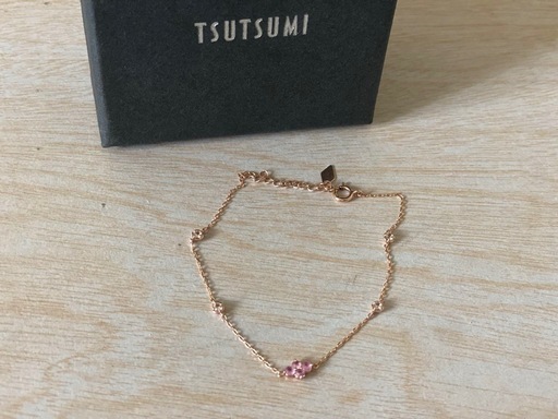 TSUTSUMI ピンク花モチーフ アンクレット