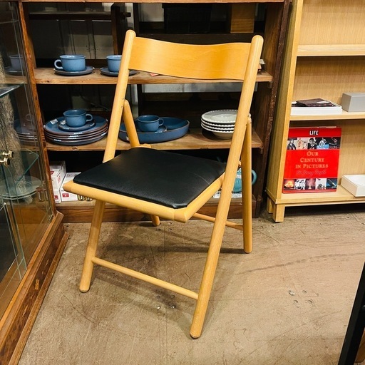 《売約済》無印良品 フォールディングチェア 折畳 ダイニング 椅子 ナチュラル 椅子  イス チェア 折りたたみ 折り畳み フォールディング 折り畳み　折りたたみ　コンパクト 省スペース 無印 MUJI ダイニングチェア muji ブナ材 廃番品