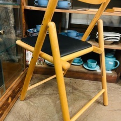 【武蔵小山店】無印良品 フォールディングチェア 折畳 ダイニング 椅子 ナチュラル 椅子  イス チェア 折りたたみ 折り畳み フォールディング 折り畳み　折りたたみ　コンパクト 省スペース 無印 MUJI ダイニングチェア muji ブナ材 廃番品の画像