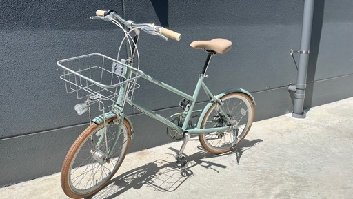 自転車　ミニベロ　20インチ　水色