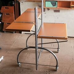 【武蔵小山店】　配送可！　 作業テーブル ワークテーブル キャスター 付き PCテーブル PC作業 パソコンテーブル 昇降式テーブル 高さ調整 棚付きテーブル パソコンデスク 作業台 デスク 可動棚 移動式テーブル サイドテーブル 軽作業台 収納付きデスク 作業用 テーブル 2段 の画像