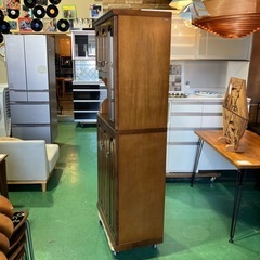 【カリモク/karimoku】下駄箱　玄関収納　ブランド家具　オシャレ家具　昭和レトロ　アンティーク　ビンテージ　ヴィンテージ　ウッド　木製　シューズボックス【幅74.5奥41高179.8】の画像