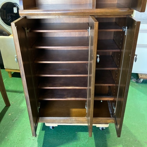 【カリモク/karimoku】下駄箱　玄関収納　ブランド家具　オシャレ家具　昭和レトロ　アンティーク　ビンテージ　ヴィンテージ　ウッド