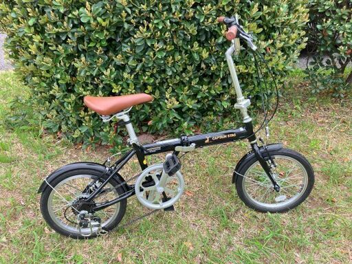 ★千葉・手渡し限定★新品同様★折りたたみ自転車　CAPTAINSTAG　16インチ 外装6段 ブラック 付属品あり★
