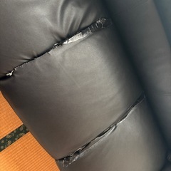 【難あり
】合皮三人掛けソファー  黒の画像
