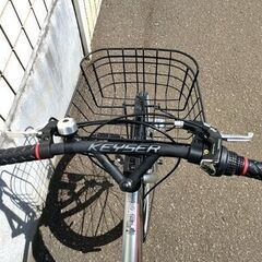22インチ 子供用自転車 外装6段変速 ライト付き カギ付き 6段切り替え KEYSER シルバー キッズサイクル ジュニアサイクル 札幌 北20条店の画像