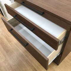 ★リユースのサカイ春日部店★KJ11639 入江木工 レンジ台 ブラウン H90×W86×D45 クリーニング済みの画像
