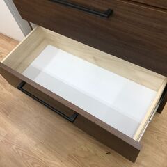 ★リユースのサカイ春日部店★KJ11639 入江木工 レンジ台 ブラウン H90×W86×D45 クリーニング済みの画像