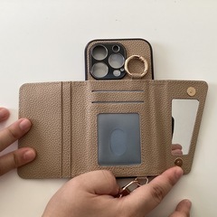 iPhone15PROカードケース付き ショルダースマフォケースの画像