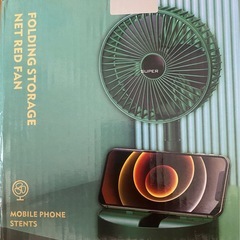 折り畳み 卓上扇風機 スマホ置き場ありの画像