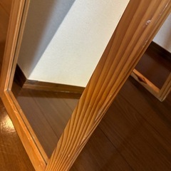 スタンドミラー 木枠の画像