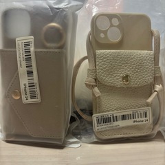 iPhone14  スマホケース　ストラップ型　ベージュ系2個
の画像