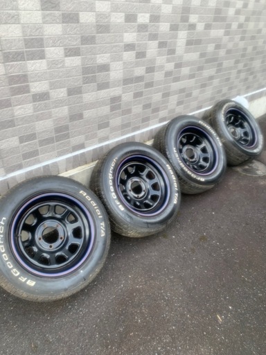 デイトナ風？ブラックホイール　タイヤ付き　15インチ　7J?8J?