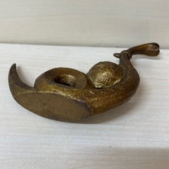 骨董品　金属　ゴールド　幸運　蛇　オブジェの画像