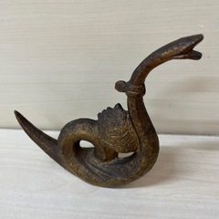 骨董品　金属　ゴールド　幸運　蛇　オブジェの画像