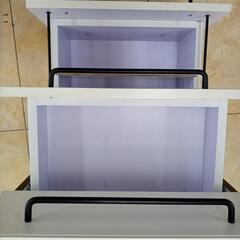 リユースのサカイ太田店★ジモティ割あり★  ３段キャビネット 白・黒 H59.5×D54×W40 クリーニング済み OJ10885の画像