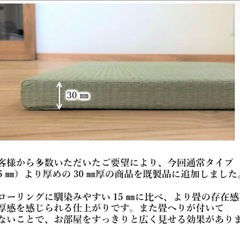 い草 置き畳 4枚セット 88cm×88cm 30mm厚＋洗えるPPカーペットの画像