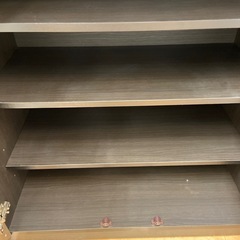 ニトリ　キッチンカウンター　2枚扉　ブラック×ホワイトの画像