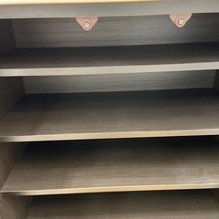 ニトリ　キッチンカウンター　2枚扉　ブラック×ホワイトの画像