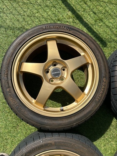 インプレッサWRX スバル純正 RAYS 鍛造 ホイール RE-B51 17×7J オフセット55 PCD100 5穴 215/45/R17