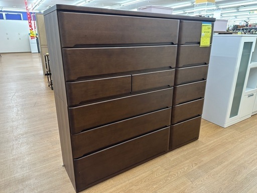 ⭐︎ドリーム荒牧店⭐︎ジモティー割引有⭐︎【クリーニング済み】ニトリ　ハイチェスト　オウカ2 ダークブラウン