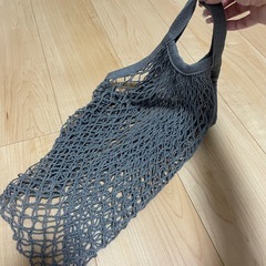 新品！あみ紐袋 袋 バッグ 収納 グレーカラー 2枚セットの画像