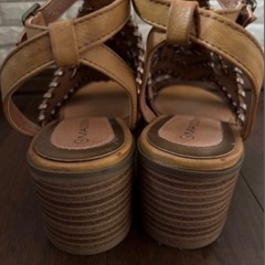 ブラウンアンクルストラップサンダル24㎝新品未使用の画像