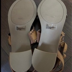 ブラウンアンクルストラップサンダル24㎝新品未使用の画像