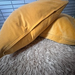 【受付停止】イケア　クッション&カバー　マスタードイエロー　IKEAの画像
