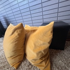 【受付停止】イケア　クッション&カバー　マスタードイエロー　IKEAの画像