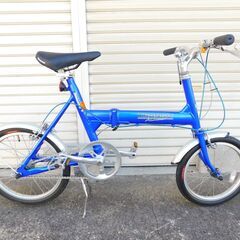 【JM750】BRIDGESTONE TRANSIT LIGHT TL183 折りたたみ自転車 アルミフレーム 16×18インチ 折り畳み自転車 3段変速付き ブリヂストン トランジットライト メタリックブルーの画像