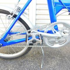 【JM750】BRIDGESTONE TRANSIT LIGHT TL183 折りたたみ自転車 アルミフレーム 16×18インチ 折り畳み自転車 3段変速付き ブリヂストン トランジットライト メタリックブルーの画像
