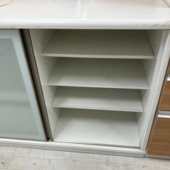 ニトリキッチンカウンタースライド一枚扉ホワイト【トレファク堺福田店】の画像