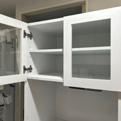 【LOWYA】キッチンラック　レンジ台食器棚の画像