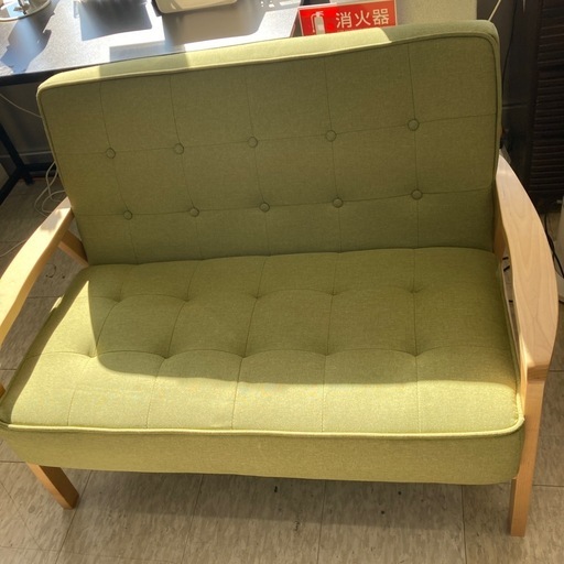 【ジモティー割引で最大15％OFF⭐️】 2人掛けソファー グリーン