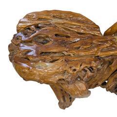 天然木一刀彫 花台 飾り棚