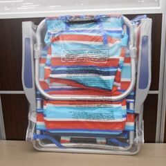 ①未使用品 トミーバハマ ビーチチェア Tommy Bahama ストライプ 赤系 ホワイト/レッド サマーチェア 苫小牧西店の画像