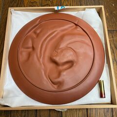 山口吉旺画伯の常滑焼　木箱付き　飾り皿 陶器 置物の画像