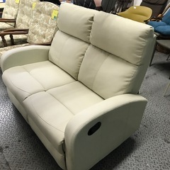 ジャングルジャングル貝塚店　2人掛けソファ　リクライニング　ホワ...