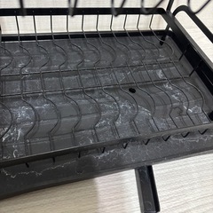 2段 食器乾燥ラック 42×30×29cm 排水トレー カトラリーホルダー付き の画像