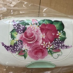 ウェットティッシュケース 花束 デコパージュ 新品の画像