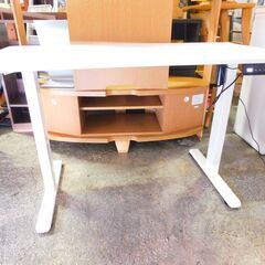 【JM752】電動昇降テーブル オフィスワークテーブル 昇降式デスク スタンディングデスク 幅120cm 高さメモリー機能 上下自動昇降 静音 収納フック付き 机 作業机 パソコンデスク【幅120 x 奥行き60 x 高さ72-120cm】の画像