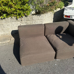 無印良品 2人掛けソファ カーキの画像